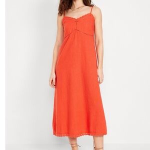 Linen blend cami midi dress, size medium